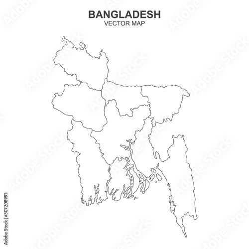 map of Bangladeshon on white background