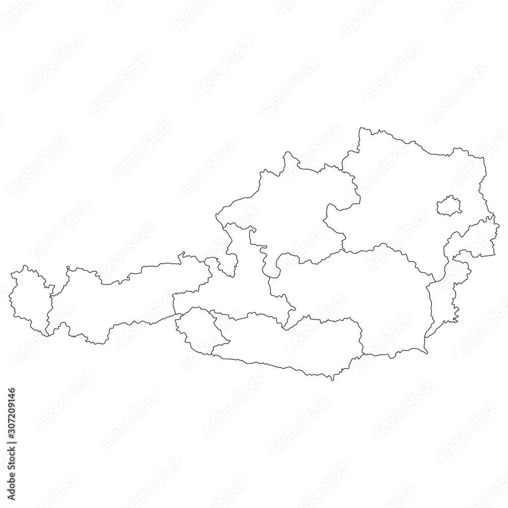 vector map of Austria on white background