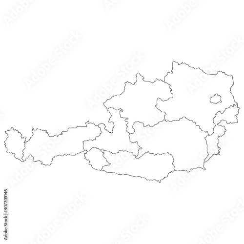 vector map of Austria on white background