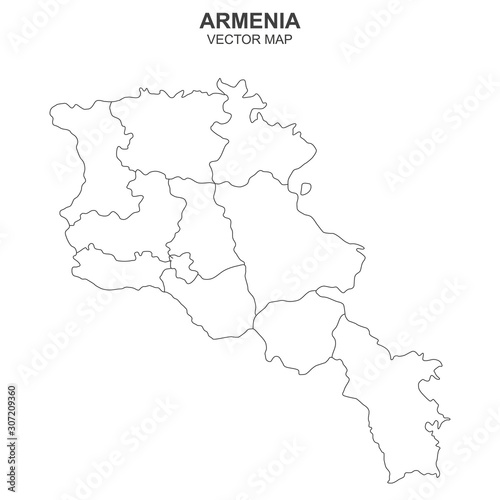 vector map of Armenia on white background