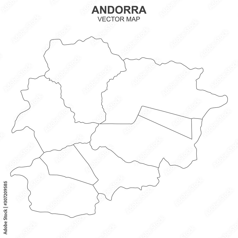 vector map of Andorra on white background