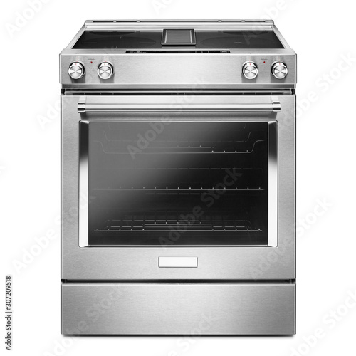 Fotografia Slide-in Electric Range with Downdraft Isolated on White