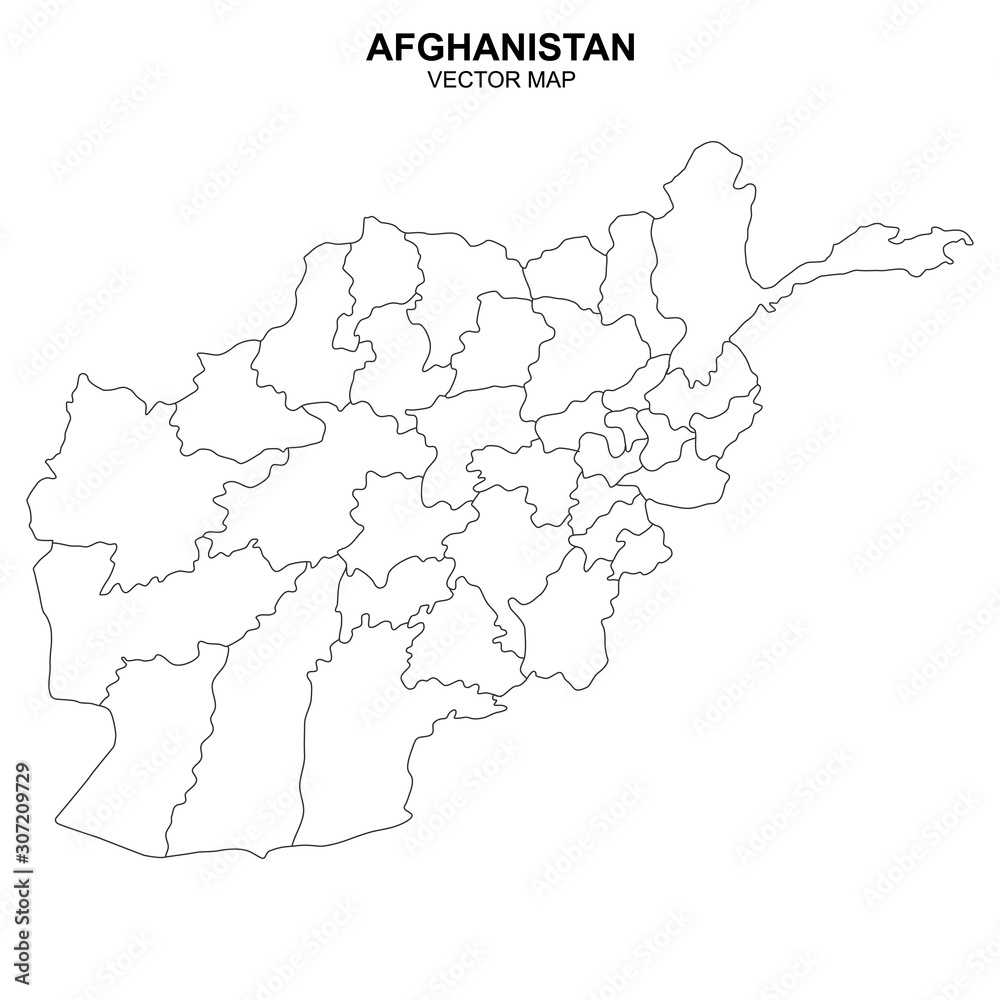 map of Afghanistan on white background