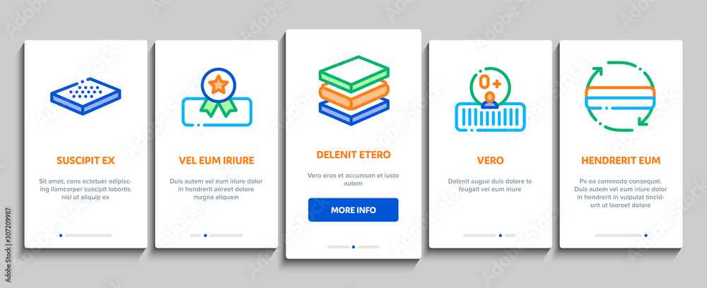 Mattress Orthopedic Onboarding Mobile App Page Screen. Bedding Soft Mattress With Memory For Support Healthy Spine From Foam Material Concept Illustrations Mattress Orthopedic Onboarding Mobile App Page Screen. Bedding Soft Mattress With Memory For Support Healthy Spine From Foam Material Concept Illustrations