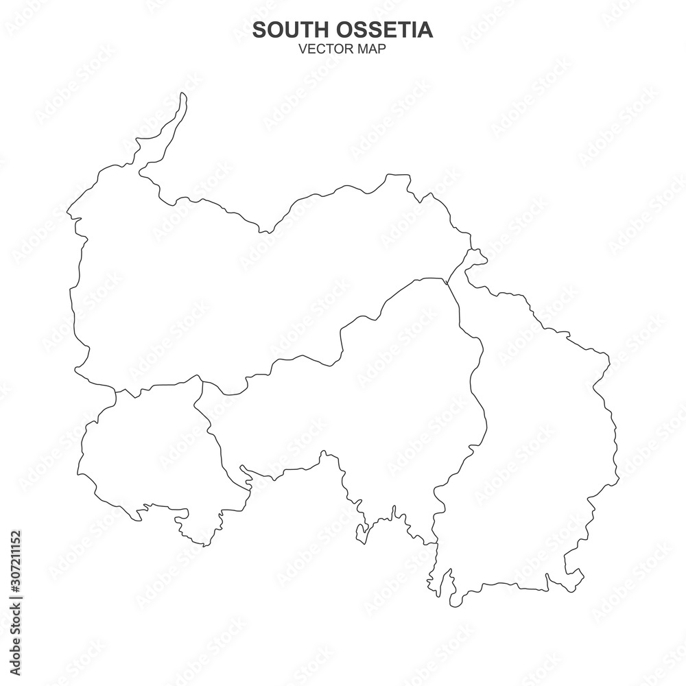 vector map of South Ossetia on white background