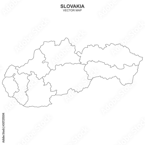 Obraz na plátne map of Slovakia isolated on white background