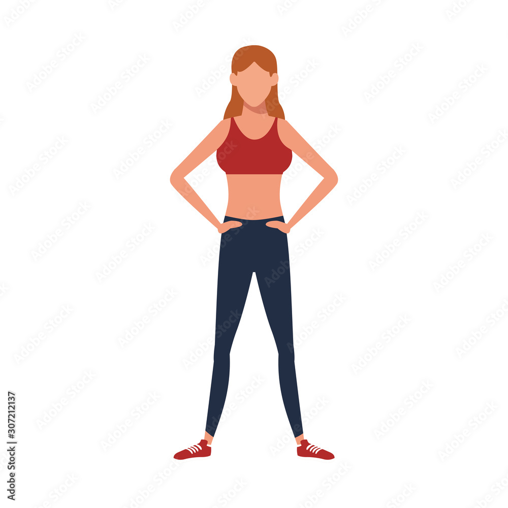 woman with sports clothes icon