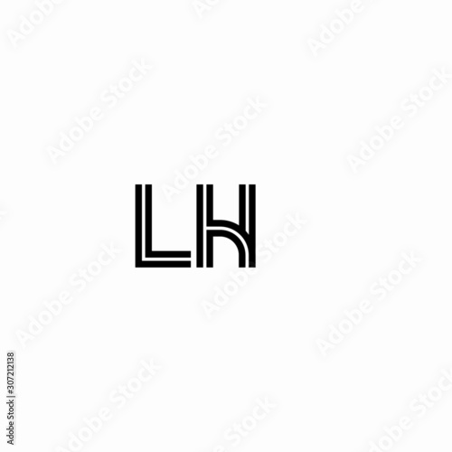 Initial outline letter LH style template