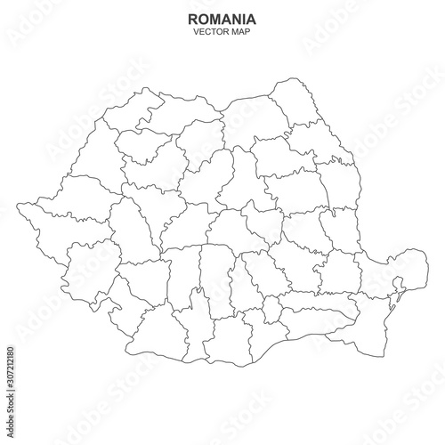 political map of Romania isolated on white background
