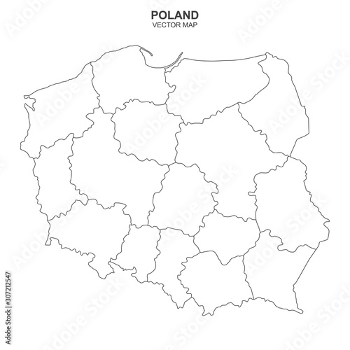 vector map of Poland on white background