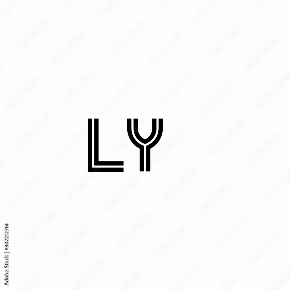Initial outline letter LY style template Initial outline letter LY style template