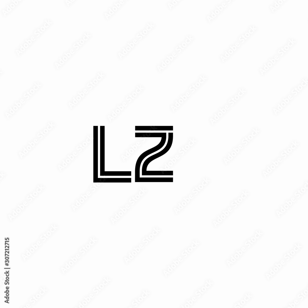 Initial outline letter LZ style template Initial outline letter LZ style template