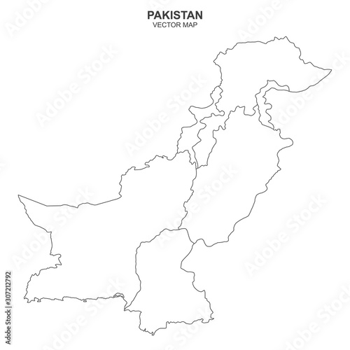 political map of Pakistan isolated on white background