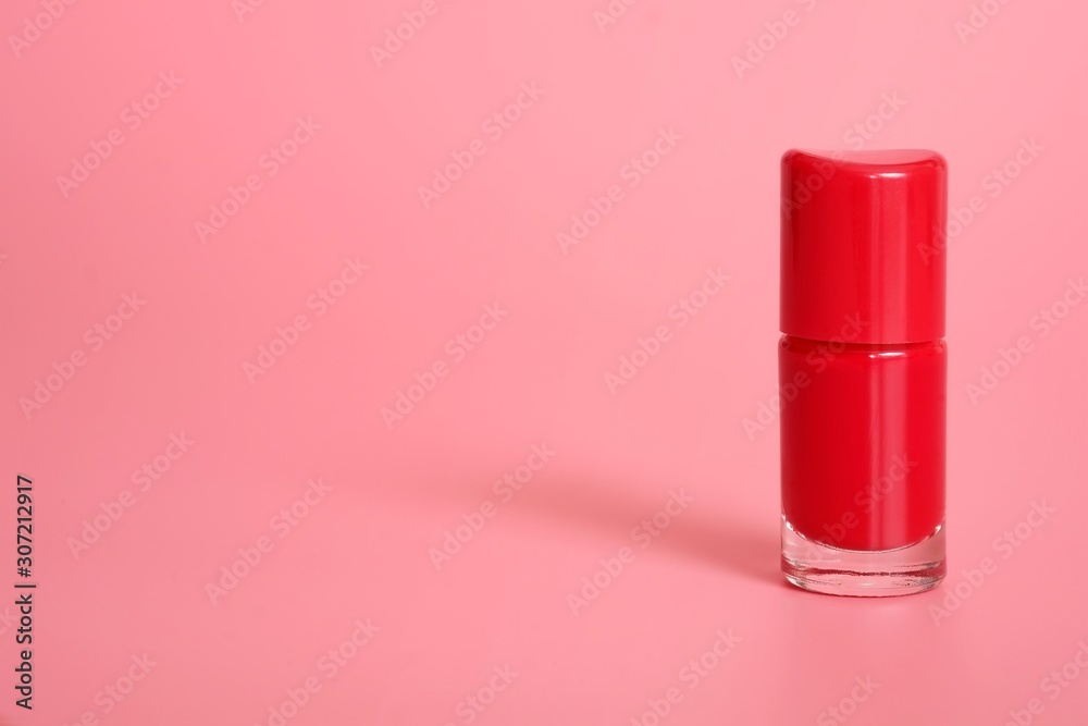 Nail polishes bottle isolated on plain background