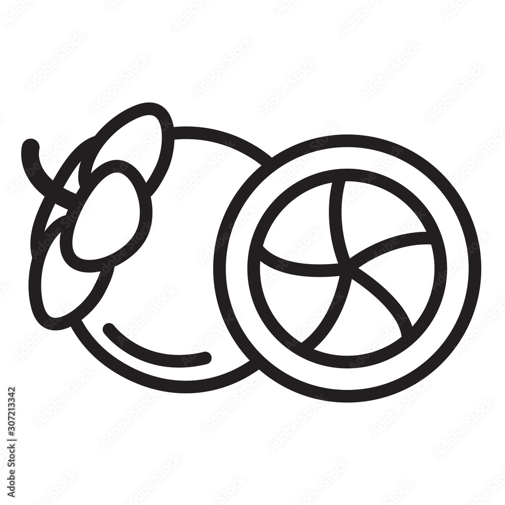 Mangosteen Icon Vector Simple Design Mangosteen Icon Vector Simple Design