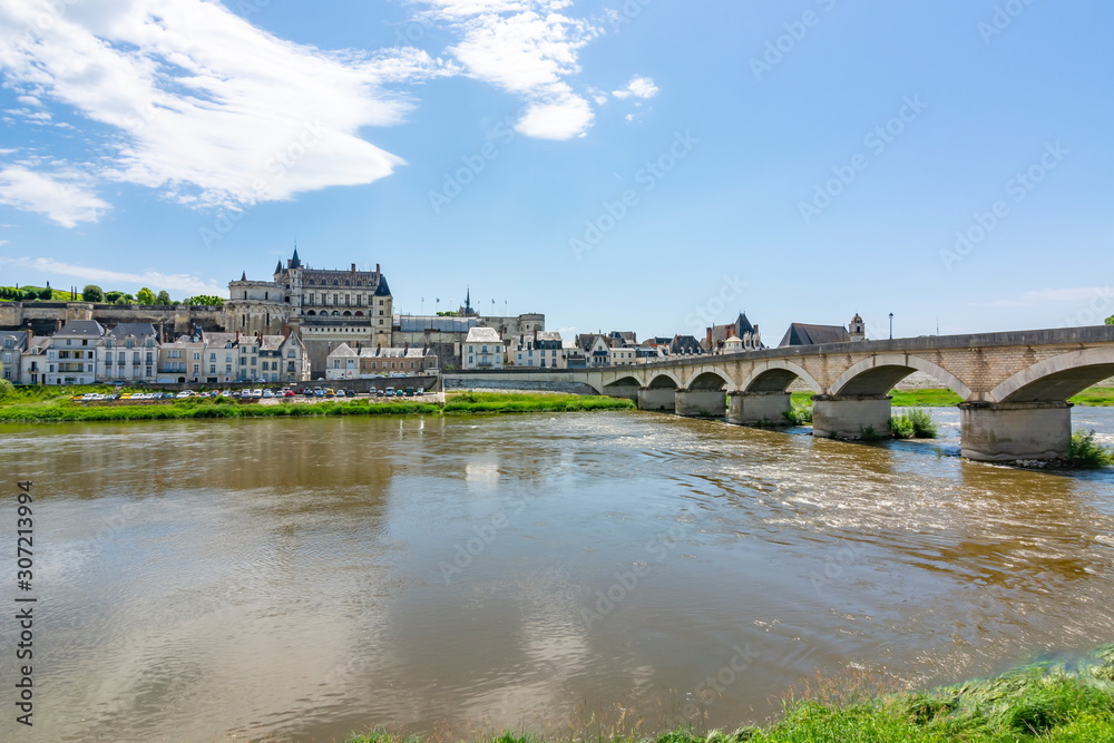 Amboise castle and Loire river, France