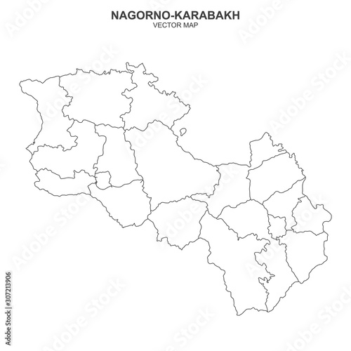 political map of Nagorno-Karabakh isolated on white background