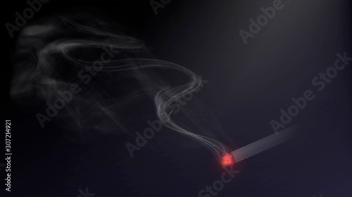 Smoking cigarette in the dark, smoking