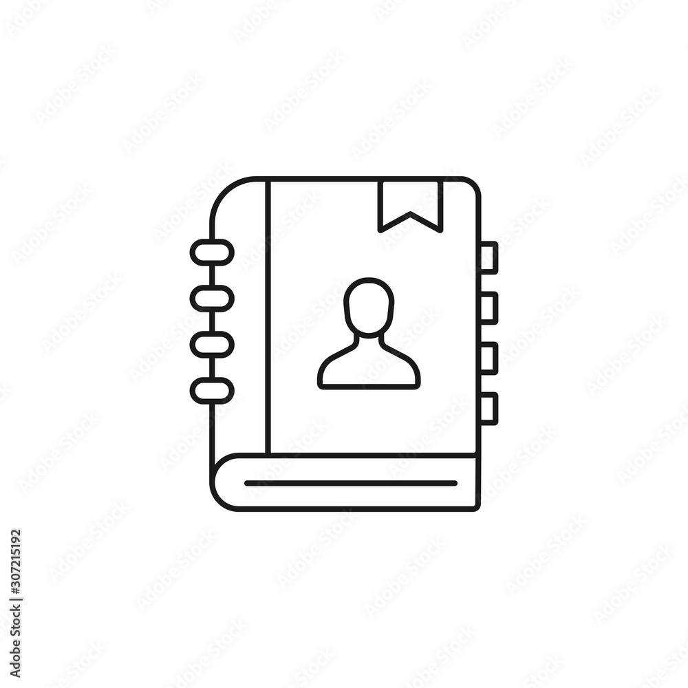 contact book - minimal line web icon. simple vector illustration. concept for infographic, website or app.