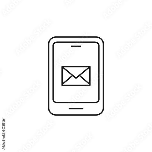 mobile messaging - minimal line web icon. simple vector illustration. concept for infographic, website or app.