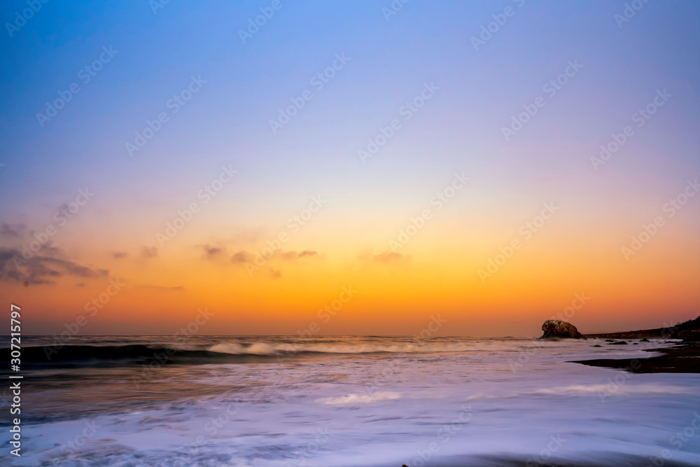Sunset over Beach, Ocean, Waves, Water Sunset over Beach, Ocean, Waves, Water