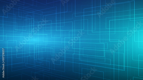 perspective  blue abstract line technology background,futuristic connection processor with copy space