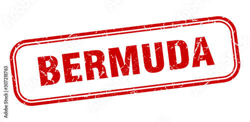 Bermuda stamp. Bermuda red grunge isolated sign