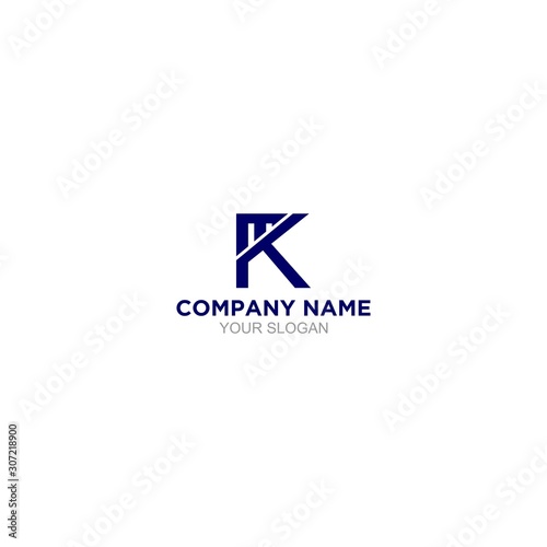 Blue KM Logo Design Vector photo