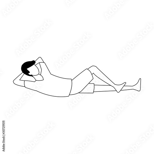 avatar lying man icon, flat design