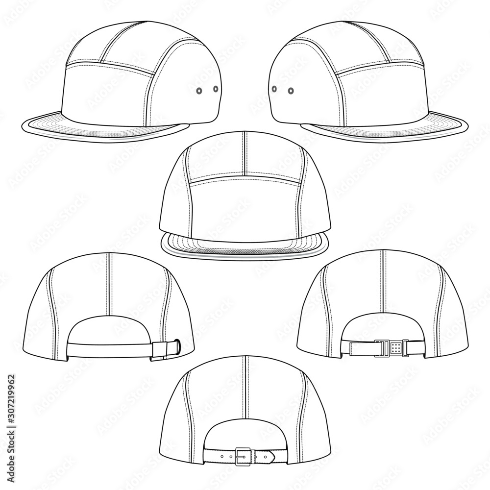 Blank 5 panel hat fashion template set mockup Stock Vector Adobe Stock Blank 5 panel hat fashion template set mockup Stock Vector Adobe Stock