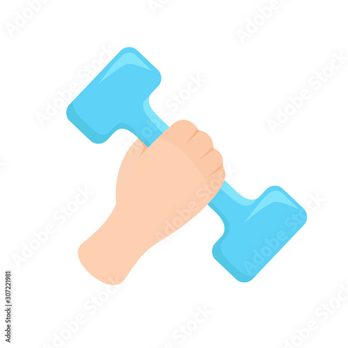 Cartoon hand holding weight