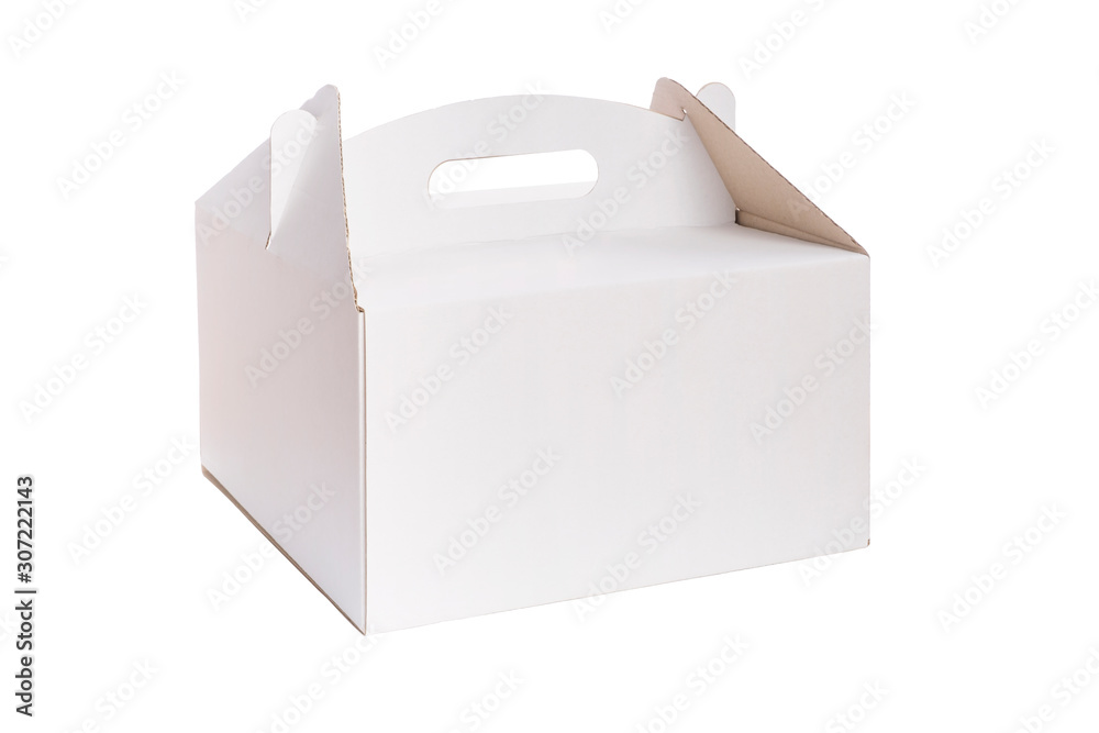 Folding paper box for cakes, sweets and takeaway food Folding paper box for cakes, sweets and takeaway food