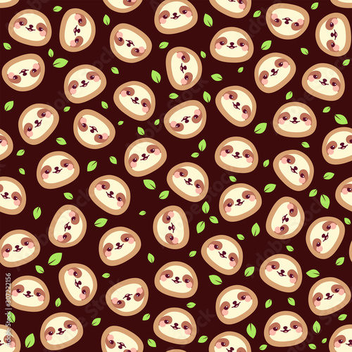 Cute sloth face pattern