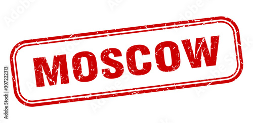 Canvas Print Moscow stamp. Moscow red grunge isolated sign