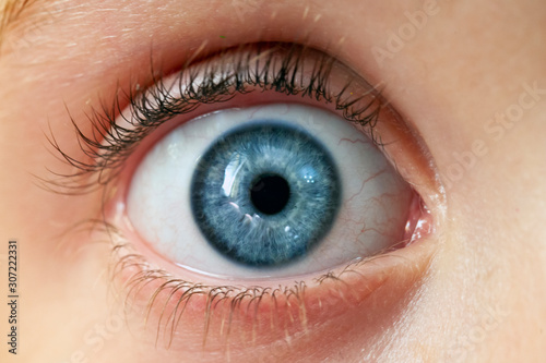 eye of a blue woman