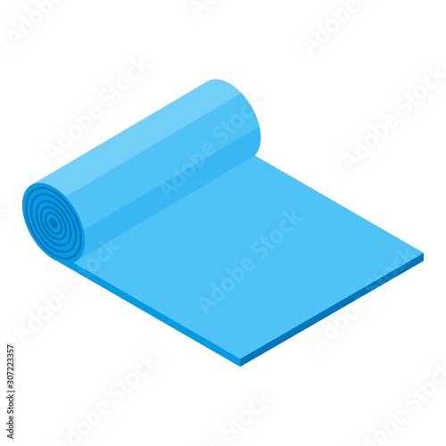 Yoga mat icon. Isometric of yoga mat vector icon for web design isolated on white background
