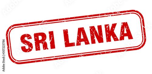 Sri Lanka stamp. Sri Lanka red grunge isolated sign