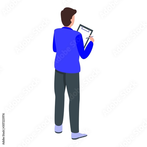 Delivery checklist icon. Isometric of delivery checklist vector icon for web design isolated on white background