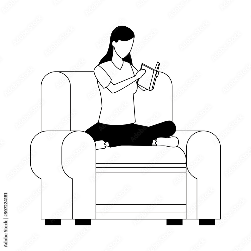 avatar woman relaxed sitting on couch reading a book avatar woman relaxed sitting on couch reading a book