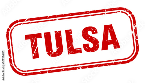 Tulsa stamp. Tulsa red grunge isolated sign