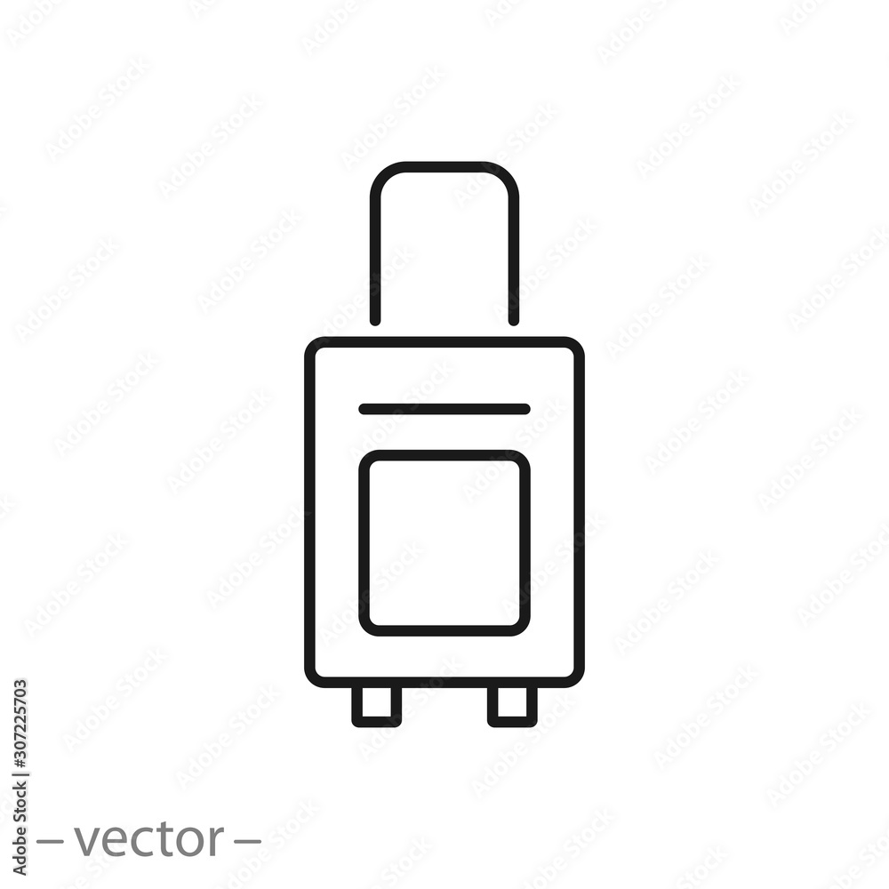 travel bag icon, case trip handbag, thin line web symbol on white background - editable stroke vector illustration eps 10 travel bag icon, case trip handbag, thin line web symbol on white background - editable stroke vector illustration eps 10