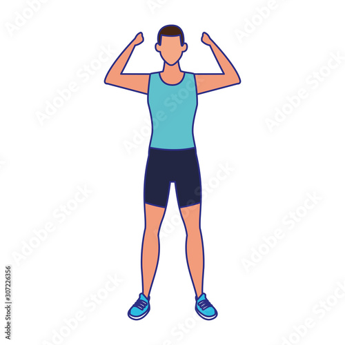 avatar man with sports clothes icon