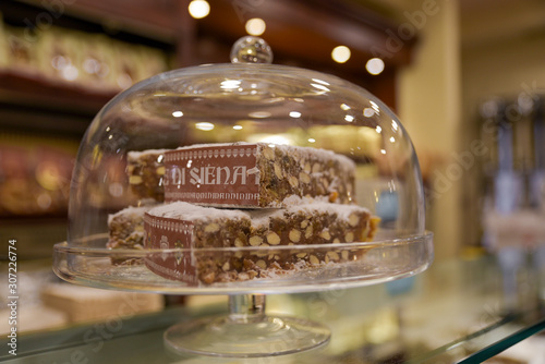 Panforte. Typical Siena cake prepared with almonds and candied fruit