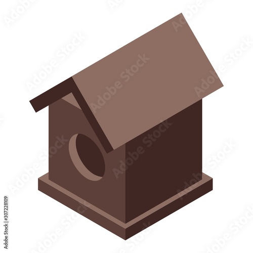 Autumn bird house icon. Isometric of autumn bird house vector icon for web design isolated on white background