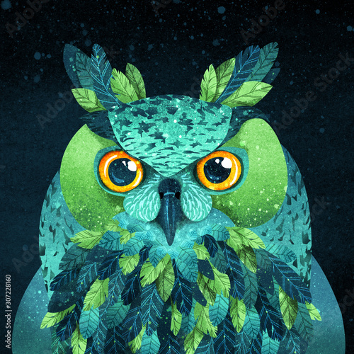 Fairytale illustration owl
