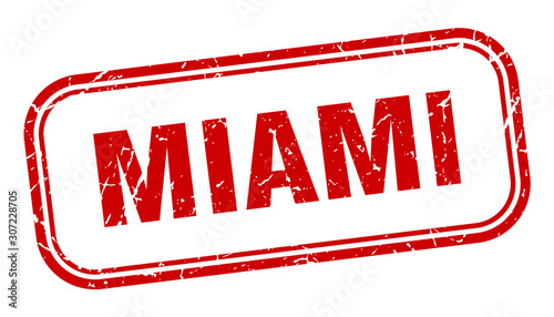 Miami stamp. Miami red grunge isolated sign