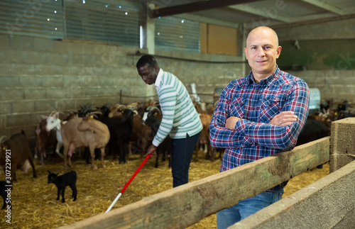 Portrait of man goat breeder