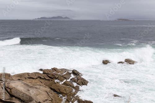 Cies Islands from the coast of Galicia