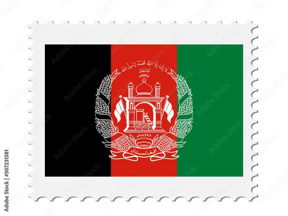 Obraz premium Postage Stamp With Afghanistan Flag Vector illustration Eps 10
