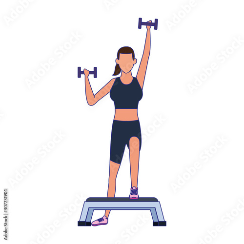 avatar woman exercising and lifting dumbbells icon